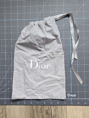 Dior Dust Bag Gray Drawstring Storage Bag Small Purse Protector